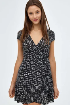 Inside Vestido Mini Con Estampado Negro Hot
