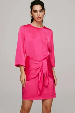 Vila Vestido Mini De Manga Larga. Rosa New