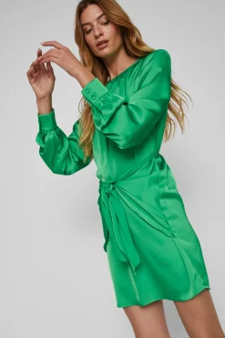Vila Vestido Mini De Manga Larga. Verde Sale