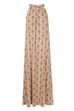 Cortefiel Vestido Plisado Halter Estampado Blanco Discount
