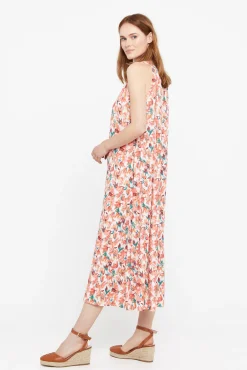 Cortefiel Vestido Plisado Halter Marfil