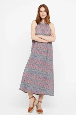 Cortefiel Vestido Plisado Halter Multicolor New