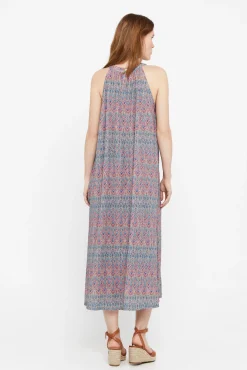 Cortefiel Vestido Plisado Halter Multicolor New