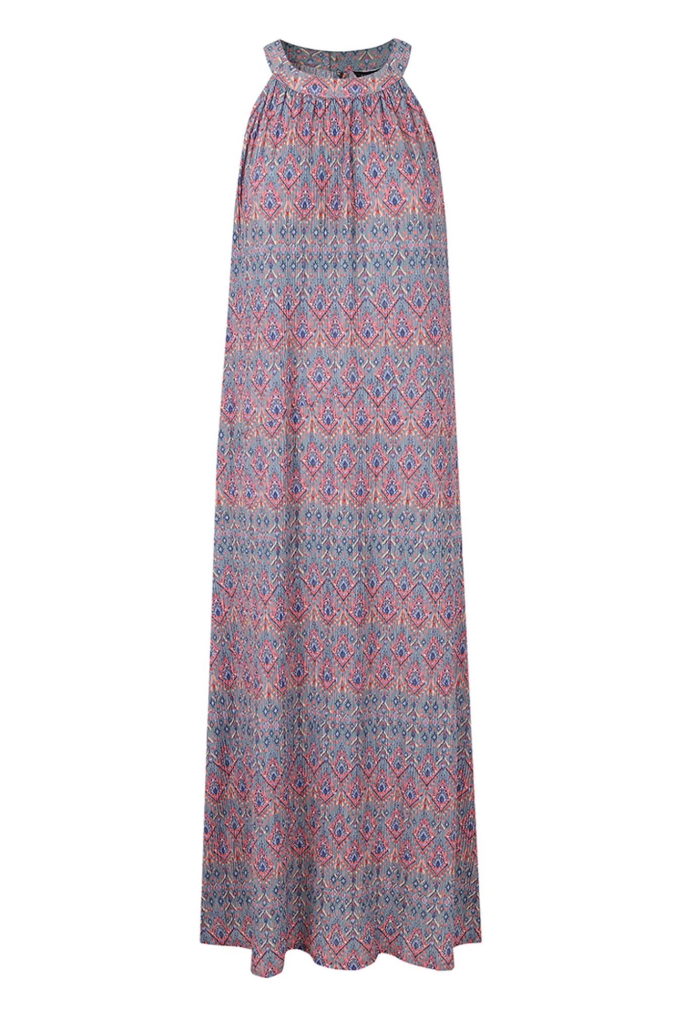 Cortefiel Vestido Plisado Halter Multicolor New