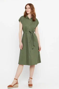 Cortefiel Vestido Polo Pique Verde Outlet