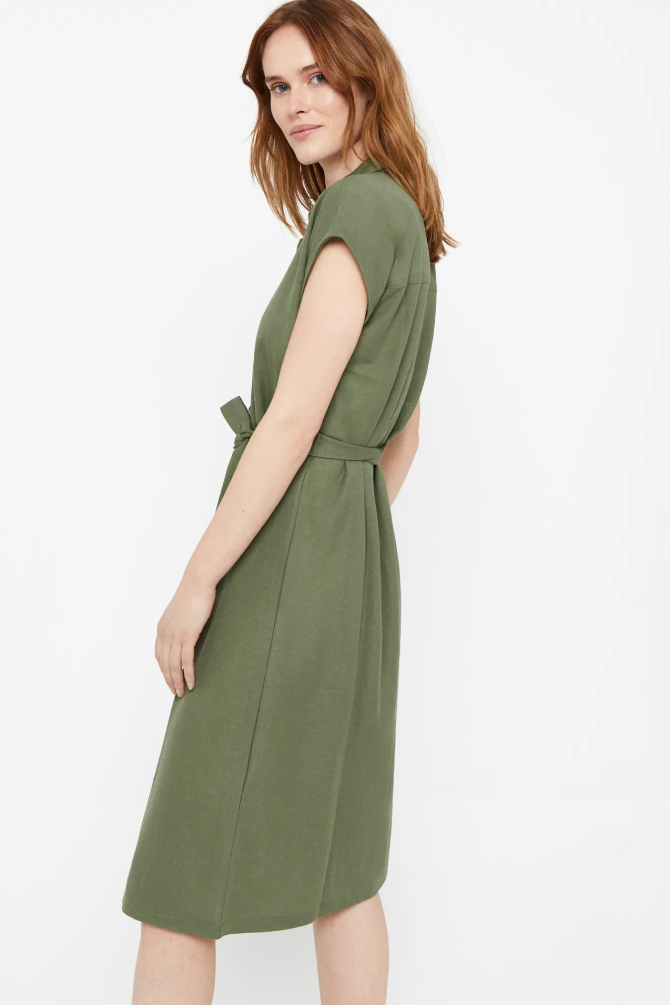 Cortefiel Vestido Polo Pique Verde Outlet