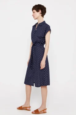 Cortefiel Vestido Polo Pique Estampado Azul Best