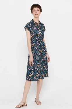 Cortefiel Vestido Polo Pique Estampado Blanco Discount