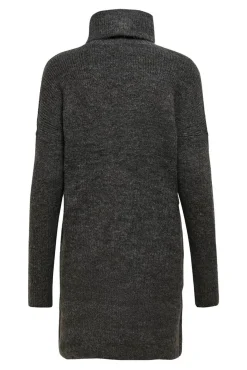Only Vestido Punto Cuello Cisne Gris Medio Outlet
