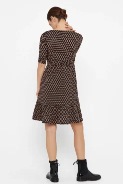 Cortefiel Vestido Punto Estampado Negro Best