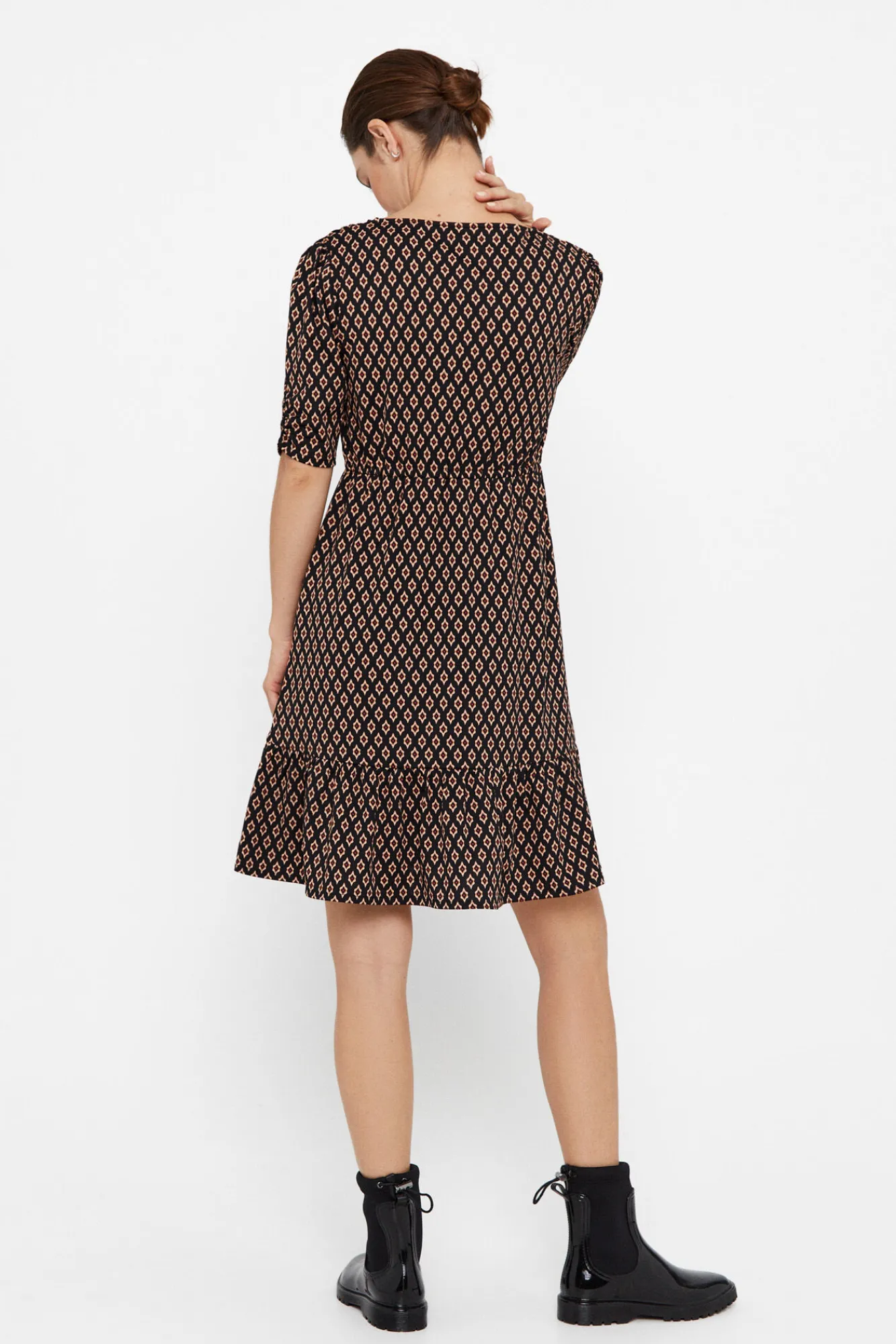 Cortefiel Vestido Punto Estampado Negro Best