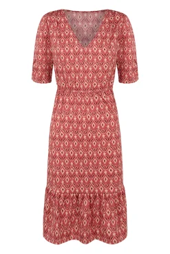 Cortefiel Vestido Punto Estampado Estampado Blanco Clearance