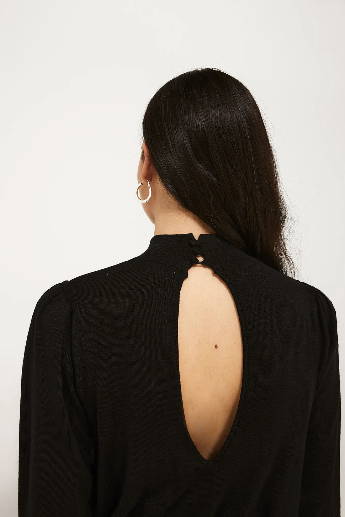 High Spirits Vestido Punto Flecos Negro