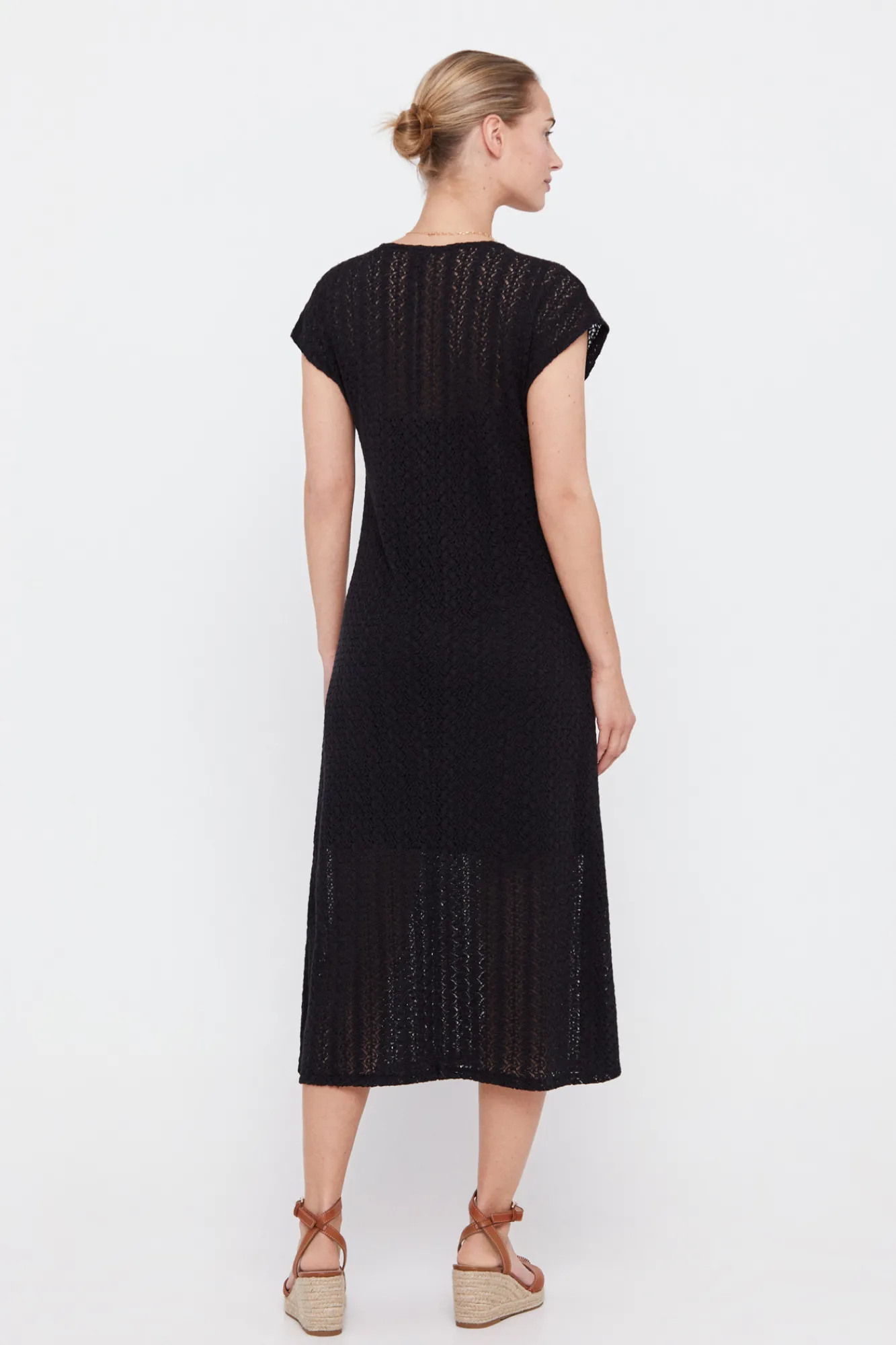 Cortefiel Vestido Punto Plisado Multicolor Negro Discount