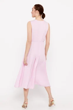 Cortefiel Vestido Satinado Sostenible Lila New