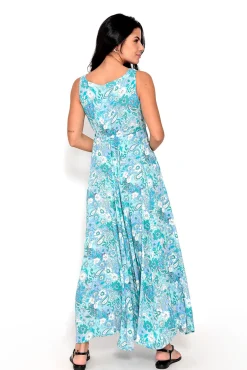 Brave Soul Vestido Sin Magnas Con Print Estampado Turquesa Online