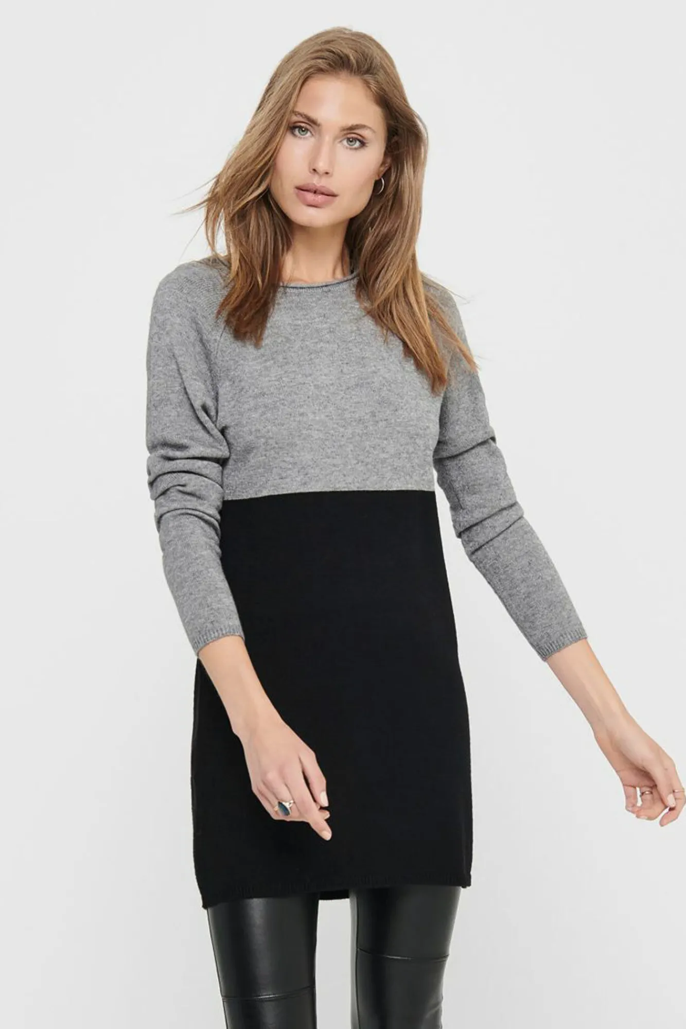 Only Vestido Suelto Manga Raglan Gris Medio Clearance