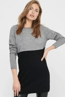 Only Vestido Suelto Manga Raglan Gris Medio Clearance