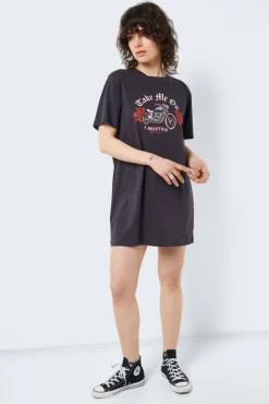 Noisy May Vestido Tipo Camiseta Gris Medio Online