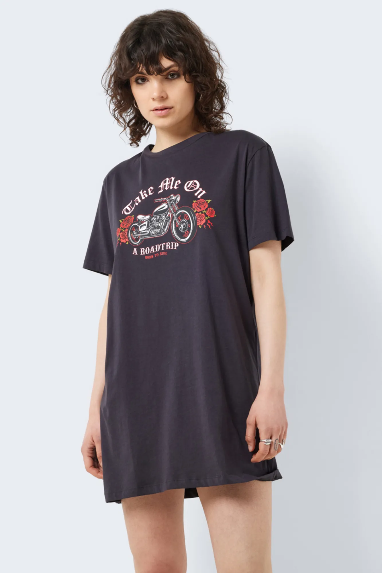 Noisy May Vestido Tipo Camiseta Gris Medio Online