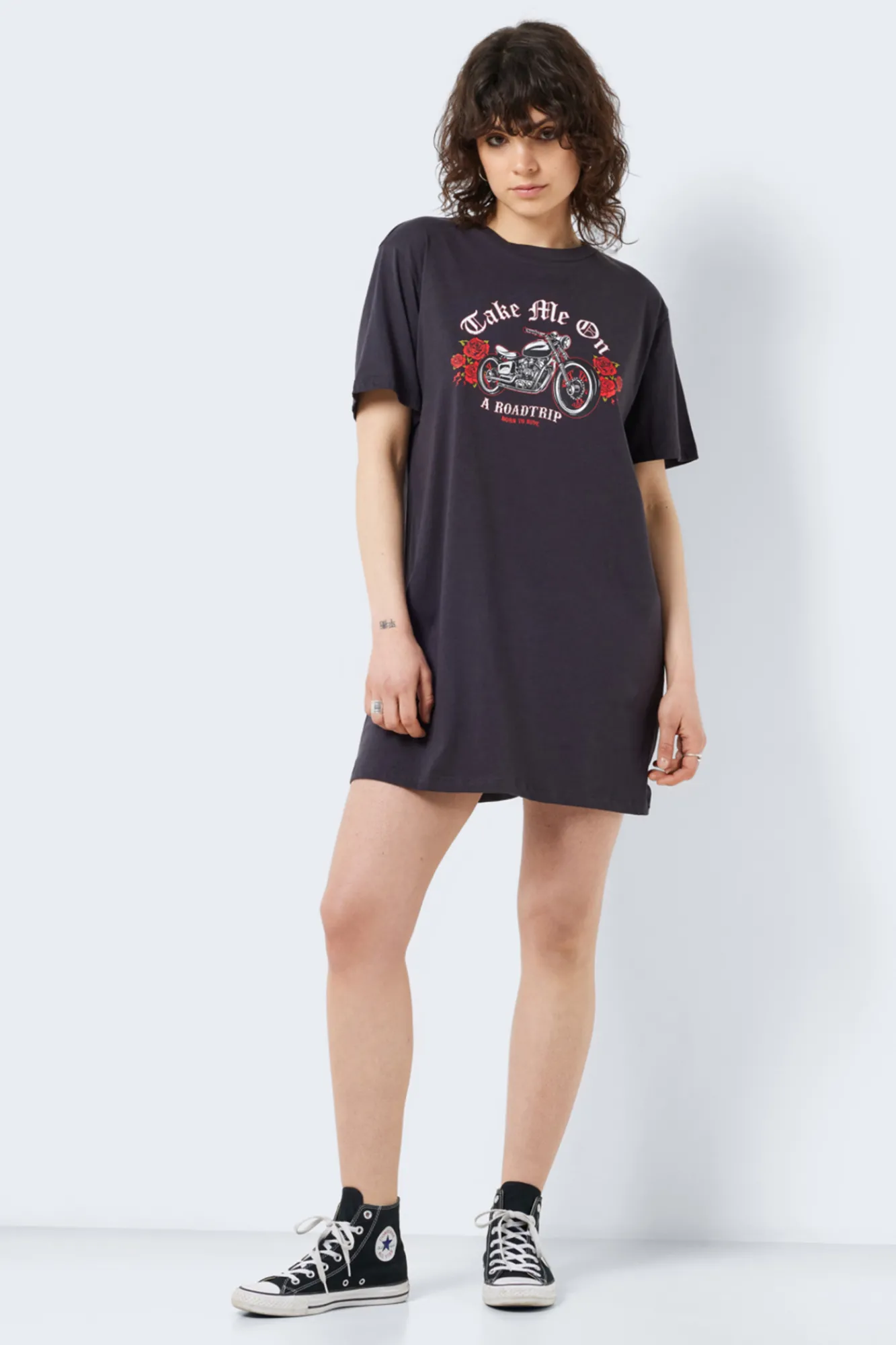 Noisy May Vestido Tipo Camiseta Gris Medio Online