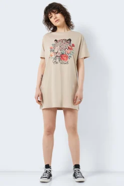 Noisy May Vestido Tipo Camiseta Beige Medio Clearance
