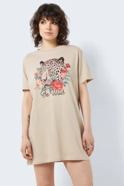 Noisy May Vestido Tipo Camiseta Beige Medio Clearance