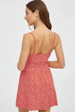 Inside Vestido Tirantes Frunce Rojo Clearance