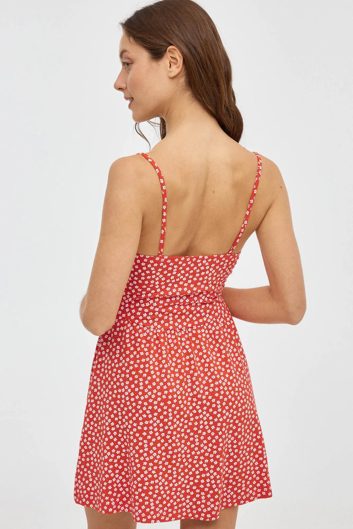 Inside Vestido Tirantes Frunce Rojo Clearance