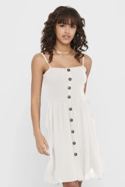 Only Vestido Tirantes Nido De Abeja Blanco Hot