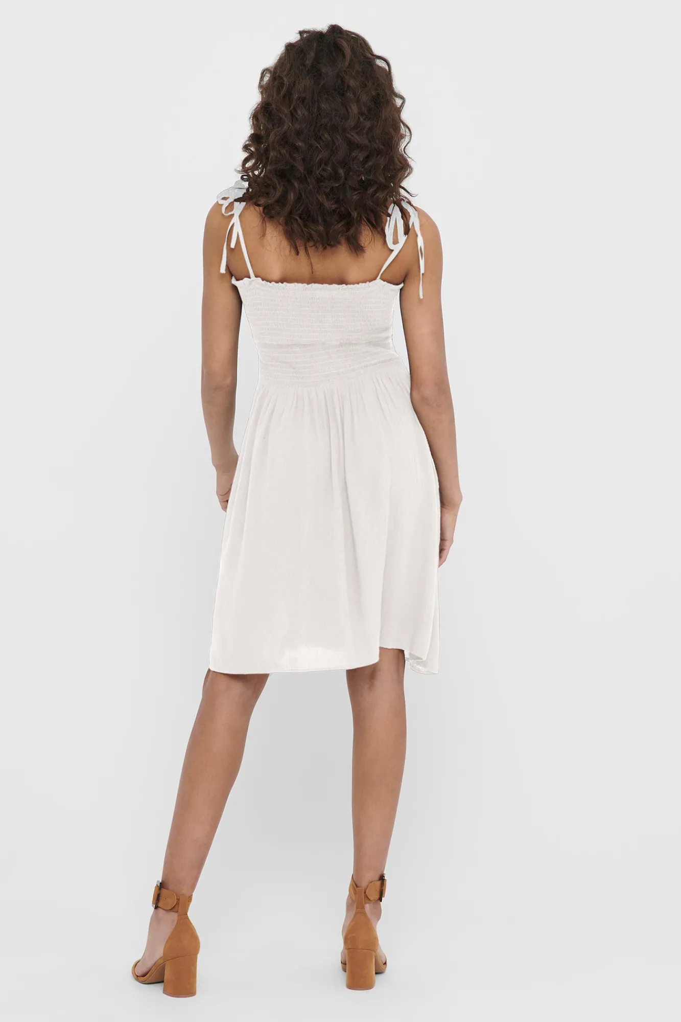 Only Vestido Tirantes Nido De Abeja Blanco Hot