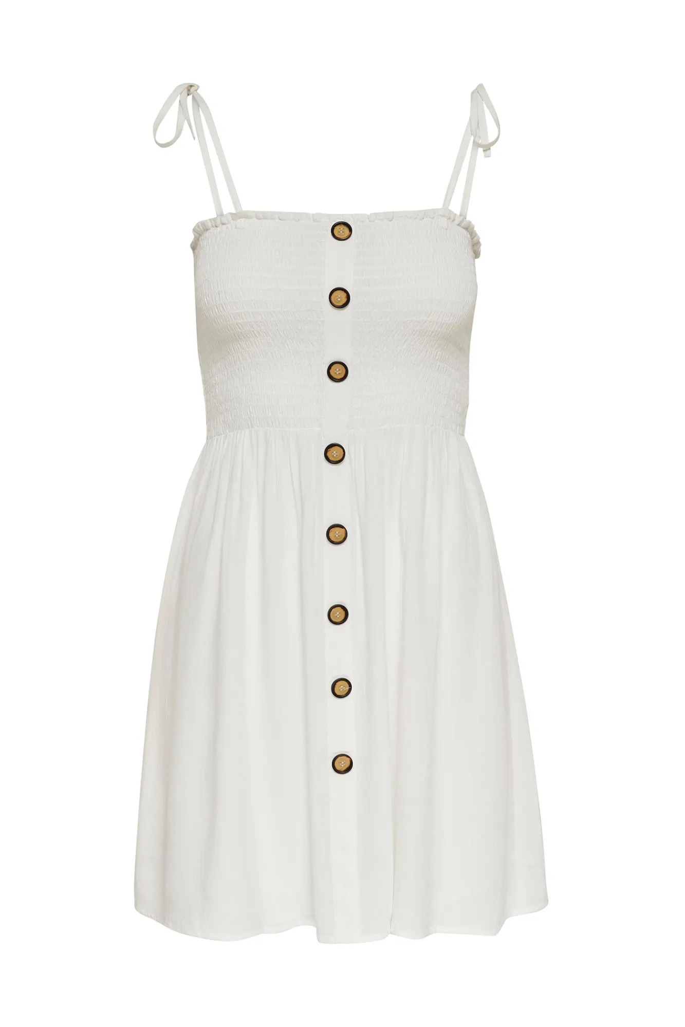 Only Vestido Tirantes Nido De Abeja Blanco Hot
