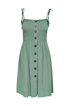Only Vestido Tirantes Nido De Abeja Verde New