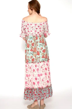 Brave Soul Vestido Tricolor De Manga Con Print Estampado Fondo Blanco