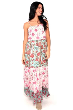 Brave Soul Vestido Tricolor De Tirantes Con Print Estampado Fondo Blanco Clearance