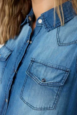 Inside Vestido Vaquero Camisero Sisa Azul Medio Sale