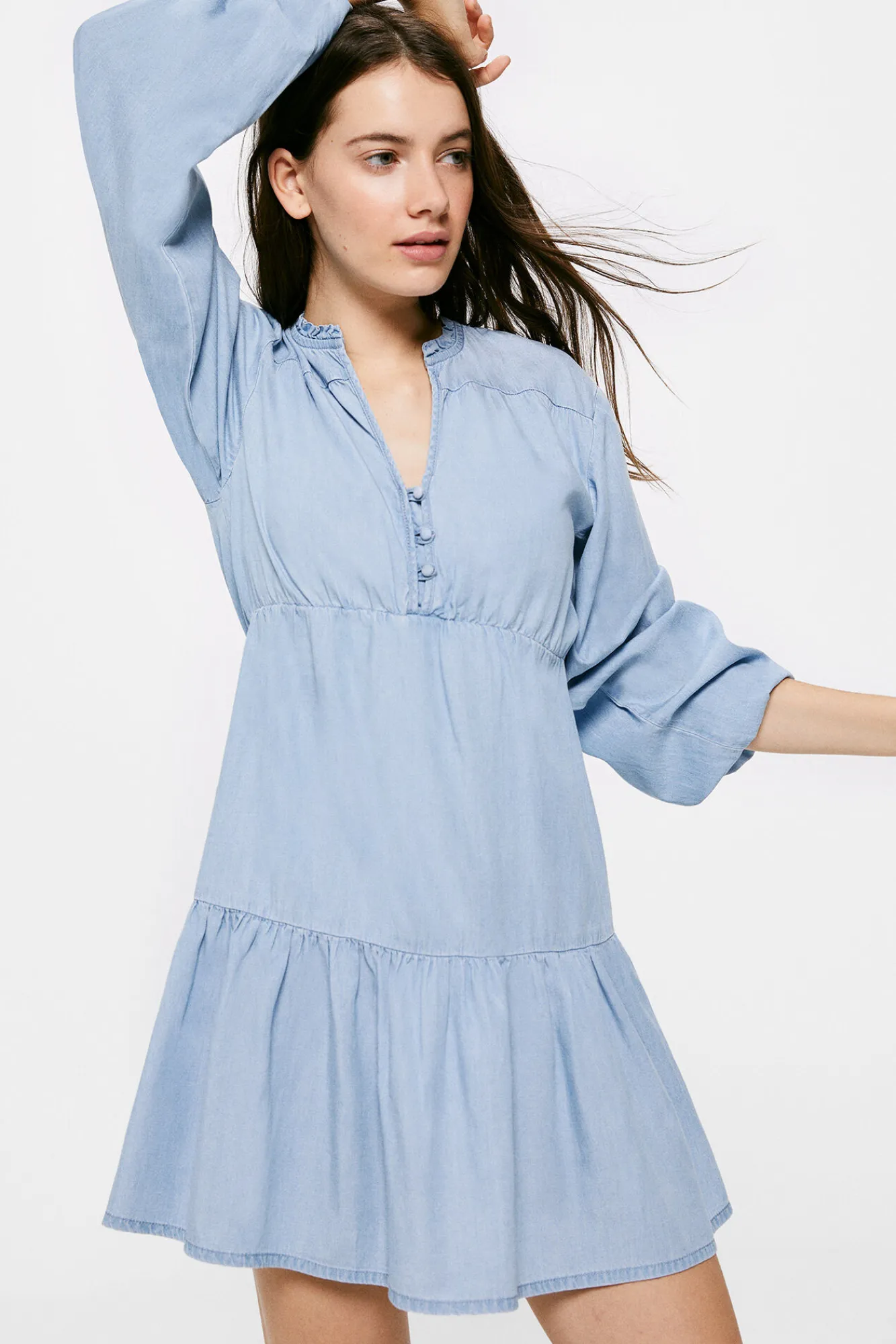 * Vestido Vaquero Tencel Azul Medio Online