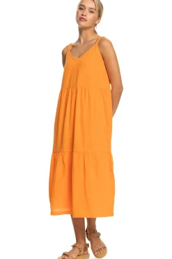 Roxy Waiting Line - Vestido De Longitud Media Para Mujer Naranja Online