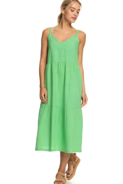 Roxy Waiting Line - Vestido De Longitud Media Para Mujer Verde Discount