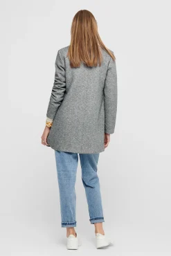 Only Woolen Cloth Coat With High Collar Gris Claro Best