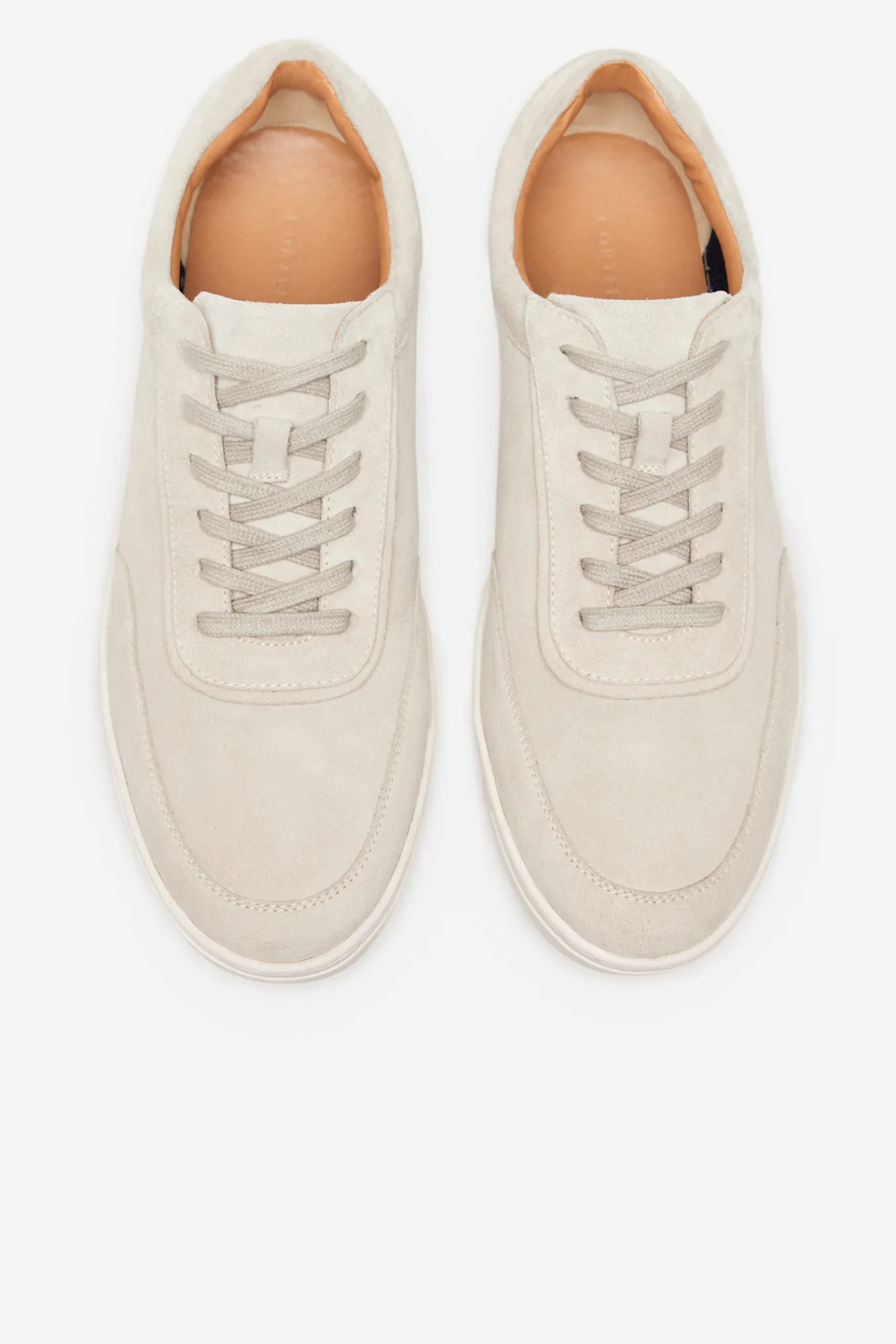 Cortefiel Zapatilla Tipo Basket Piel Beige Hot