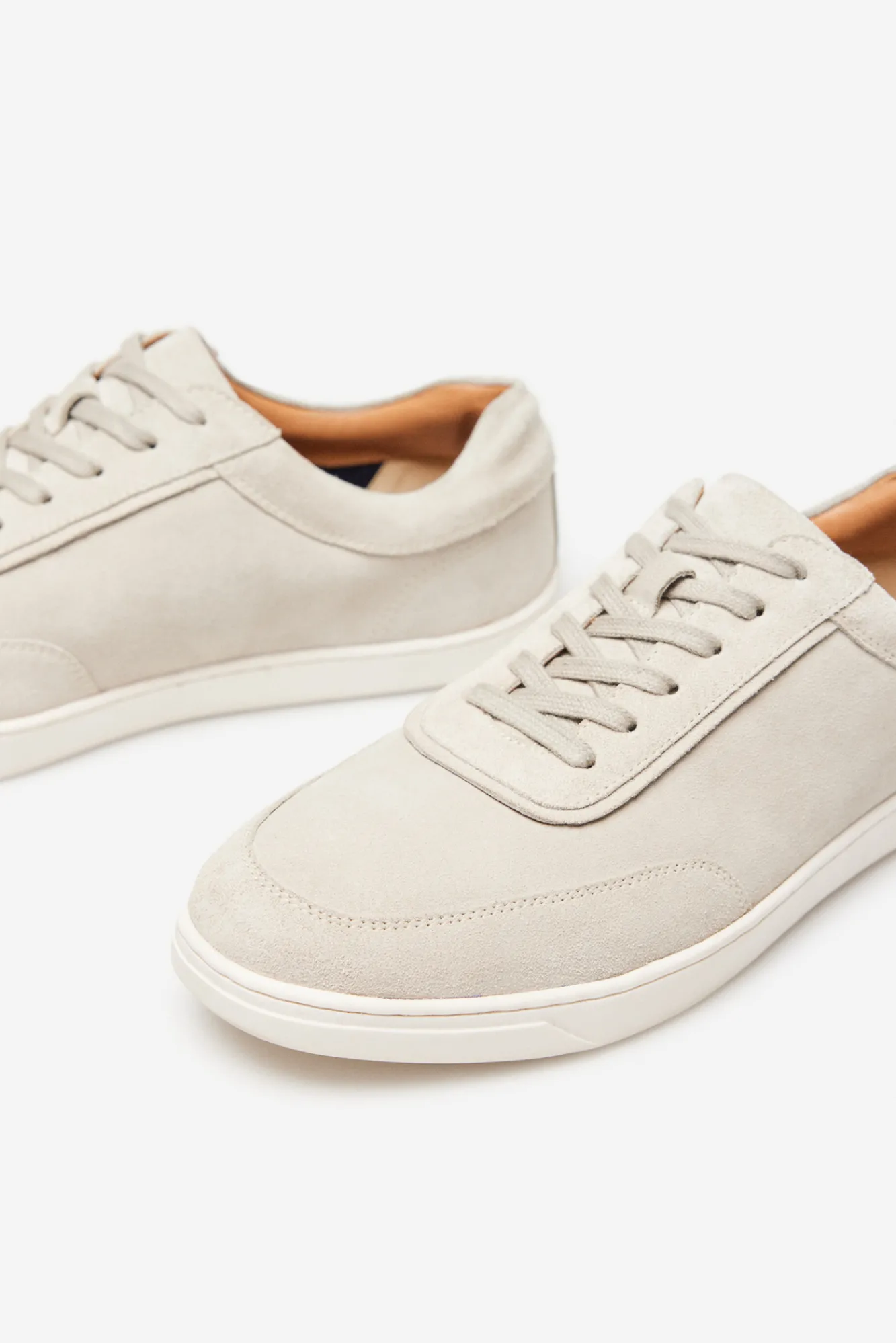 Cortefiel Zapatilla Tipo Basket Piel Beige Hot