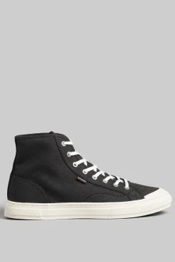 Superdry Zapatillas Deportivas De Cana Alta En Piel Vegana Vulcanizadas Con Logotipo Vintage Logo Negro New