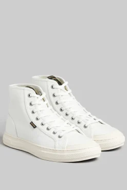 Superdry Zapatillas Deportivas De Cana Alta En Piel Vegana Vulcanizadas Con Logotipo Vintage Logo Blanco Discount