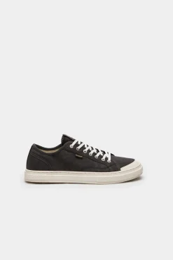 Superdry Zapatillas Deportivas Veganas De Lona Y Cana Baja Negro New