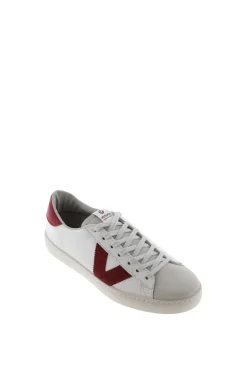Victoria Zapatillas Piel Y Serraje Estampado Granate
