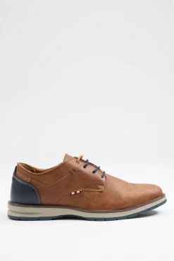 Inside Zapato Clasico Blucher Combina Marron Oscuro Sale