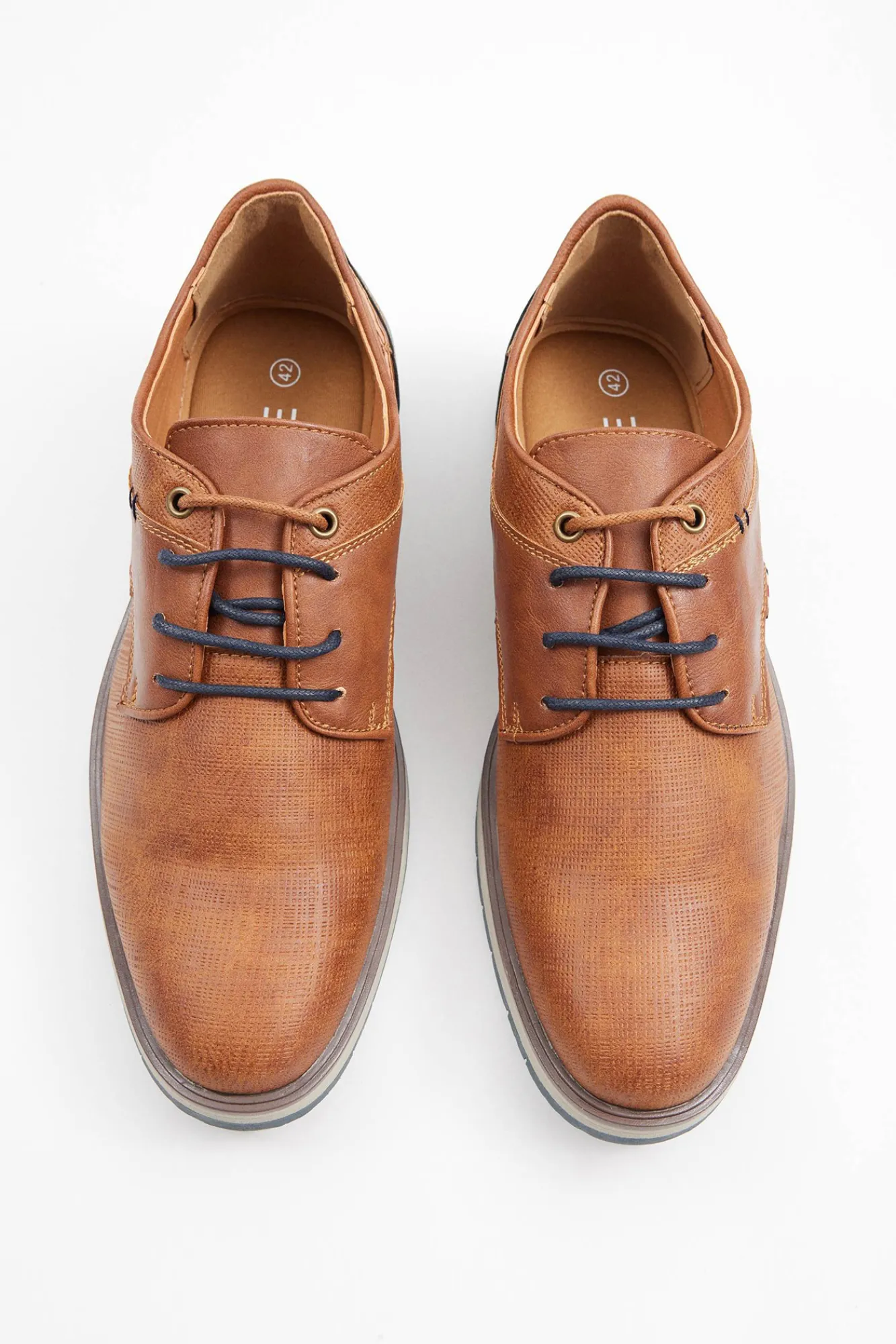 Inside Zapato Clasico Blucher Combina Marron Oscuro Sale