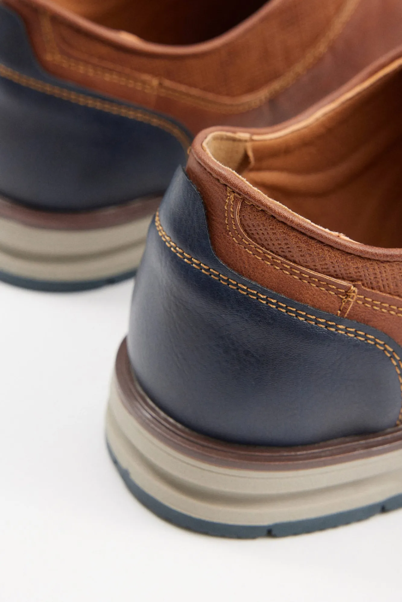 Inside Zapato Clasico Blucher Combina Marron Oscuro Sale