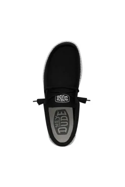 Dude Shoes Zapato Mocasin Wally Slub Negro Discount
